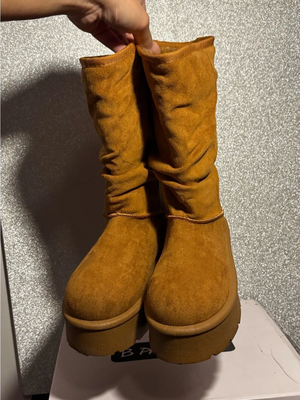 BRAND NEW! Women's Slouchy Mid-Calf Suede Boots, Chestnut Brown🤎